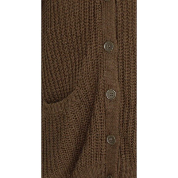 Urban Outfitters Small Dark Gray-Brown Studded Shoulders Button Front Cardigan - Picture 3 of 7